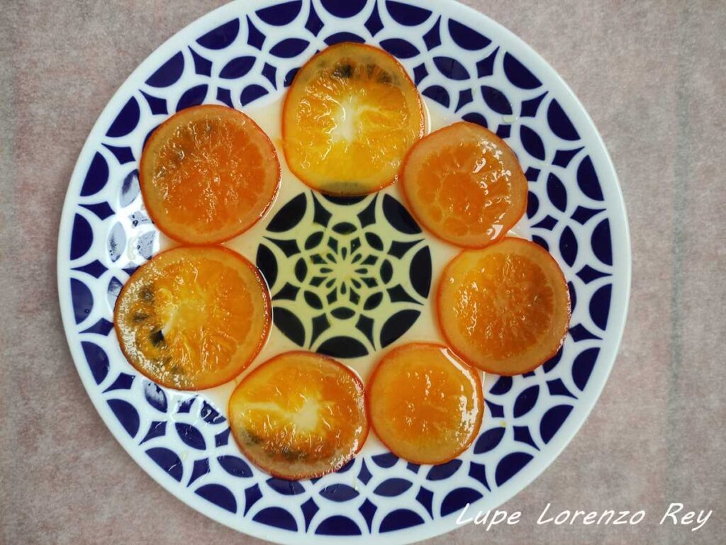 Naranjas confitadas o escarchadas