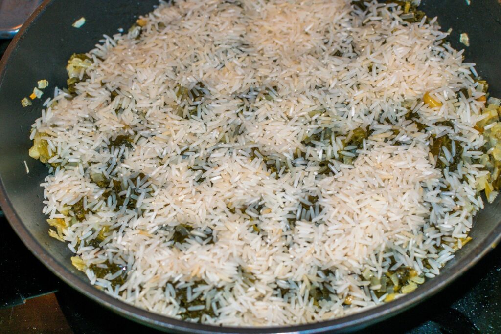 alheira con arroz de grelos