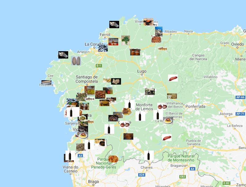 Mapa gastronomía