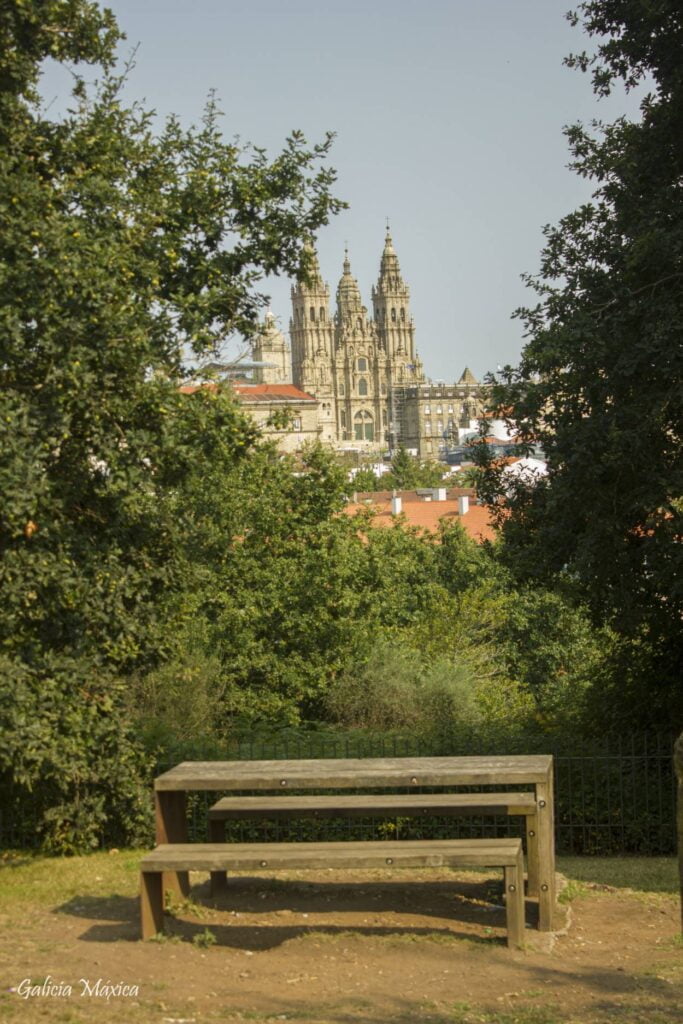 Catedral de Santiago desde la finca del Pazo do Espiño